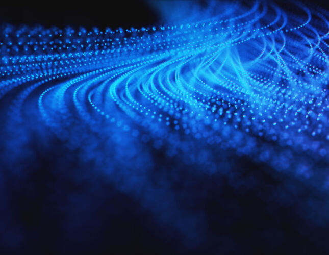3D illustration of connections and dots representing the concept of cloud computing.